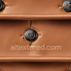 seamless Seamless 3D quilted brown leather PBR texture with stitched buttons and soft wrinkles texture 8k free download PBR