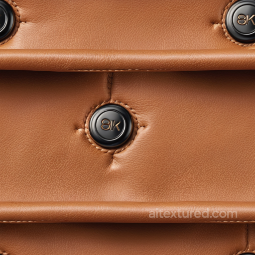 quilted brown leather PBR texture with stitched buttons and soft wrinkles seamless Leather PBR texture