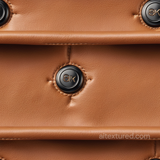 quilted brown leather PBR texture with stitched buttons and soft wrinkles Leather texture preview