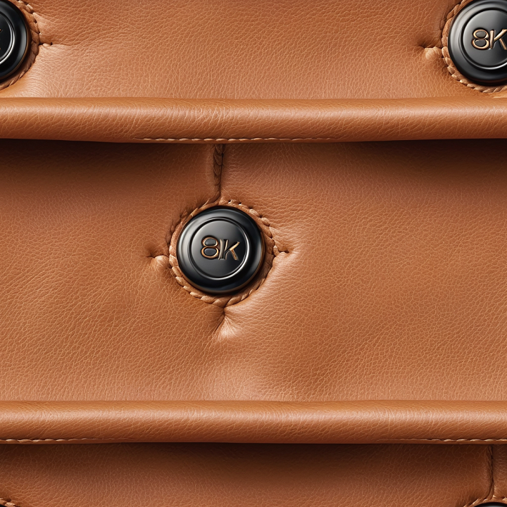 Quilted Brown Leather With Stitched Buttons And Soft Wrinkles seamless PBR texture preview