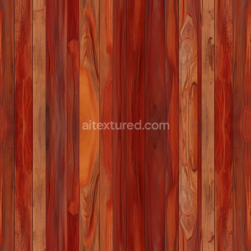 Seamless 3D PBR Red Hardwood Plank Texture with Rich Grain and Warm Tones