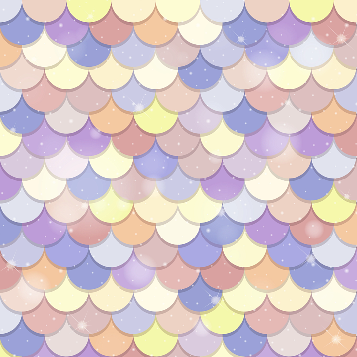 Pastel-Colored Mermaid Scale Pattern with Soft Glow seamless PBR texture preview