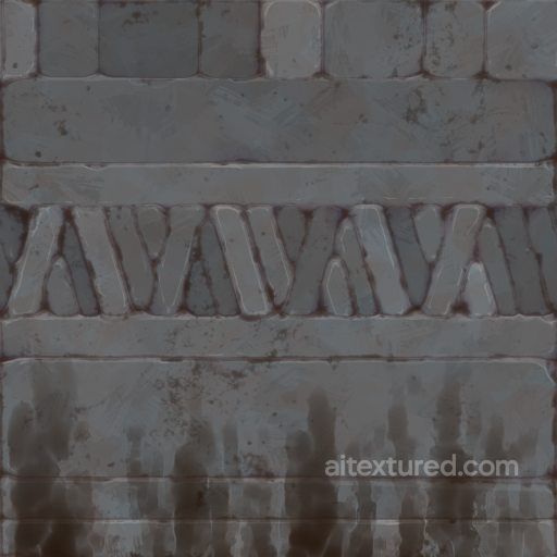 Stylized Cartoon Handpainted Sculpted Stone Wall - Seamless PBR Texture seamless Stone PBR texture