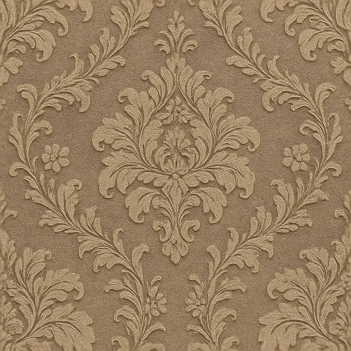 Wallpaper With Floral Damask Embossed Velvet Finish seamless PBR texture preview