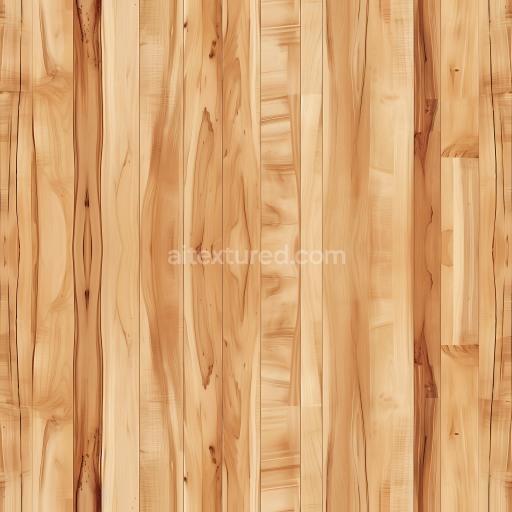 Seamless 3D PBR Texture of Light Natural Wood Planks with Distinct Grain and Knots