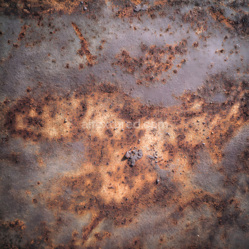Seamless 3D Rusty Metal PBR Texture with Pitted, Corroded Holes and Rough Surface