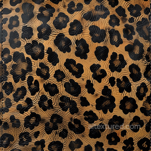 Leopard Print Embossed Leather Texture with Distinctive Grain and Pattern seamless Leather PBR texture