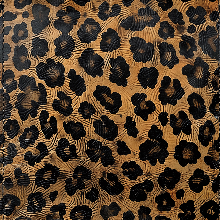 Leopard Print Embossed Leather with Distinctive Grain and Pattern seamless PBR texture preview