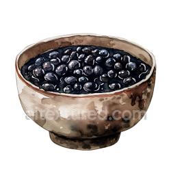 seamless Watercolor Black Rice Porridge Bowl Breakfast Illustration texture 8k free download PBR