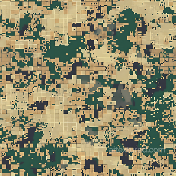 Digital Pixel Desert Camouflage PBR Texture with Blocky Geometric Pattern Color Camouflage texture preview