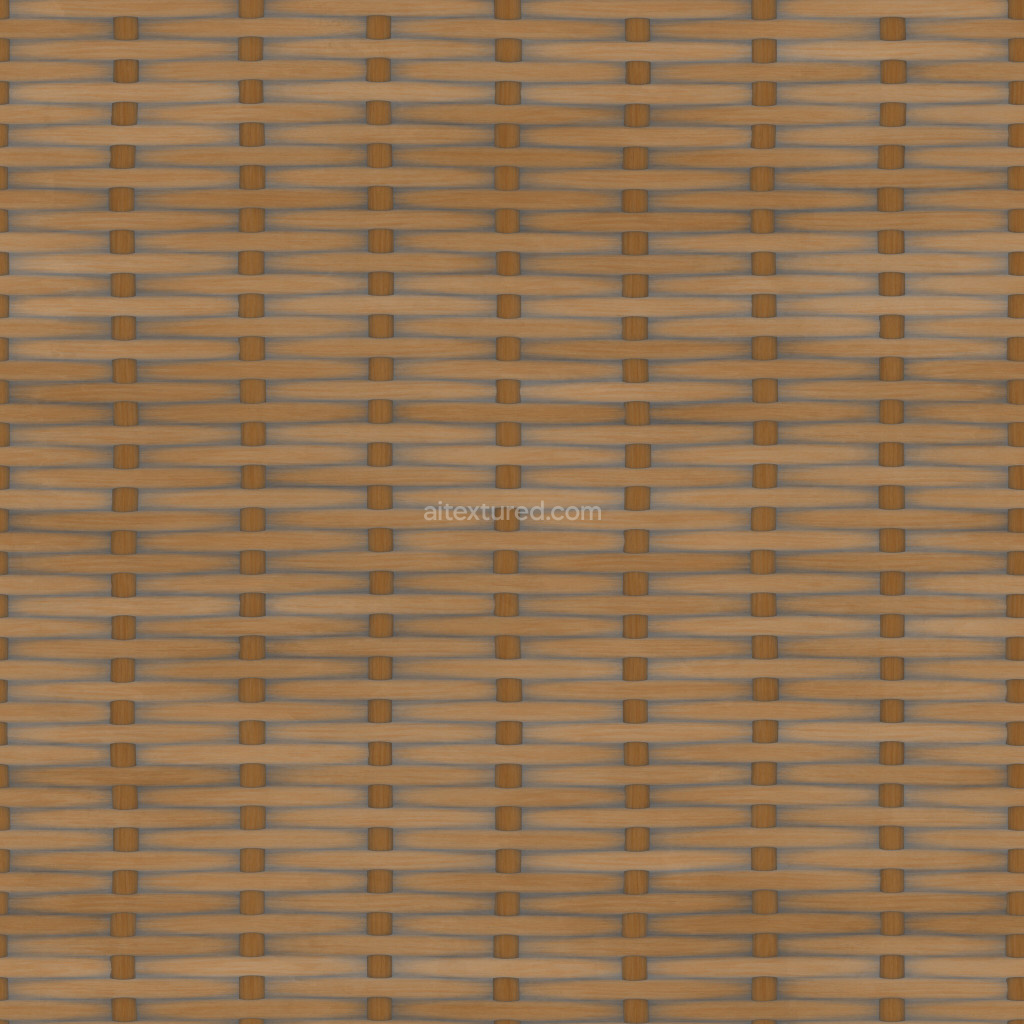 Seamless wicker texture in warm tones for 3D modeling