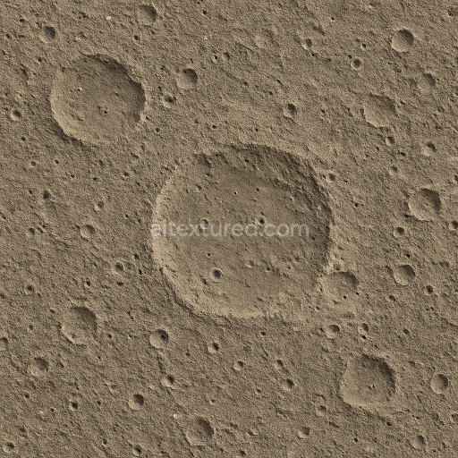 Preview — Seamless 3d texture pbr 8k cratered surface with impact basins and dusty regolith layers