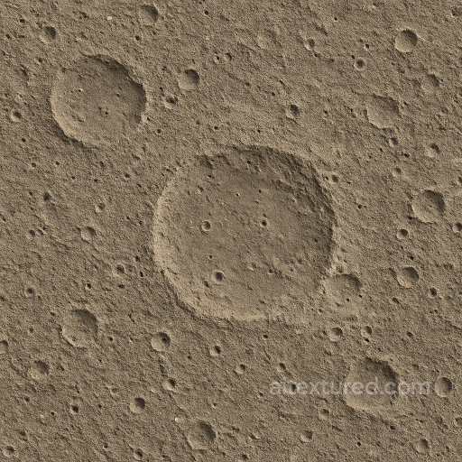 Cratered Surface With Impact Basins And Dusty Regolith Layers seamless Star, space, planets PBR texture