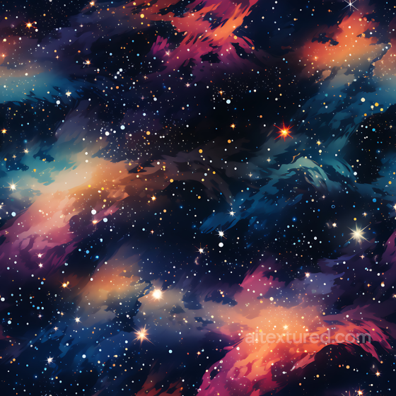 Space PBR Texture Featuring Vibrant Galactic Nebula and Starfield Star, space, planets texture preview