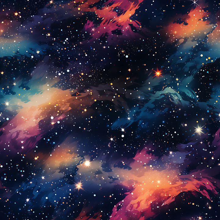 Space Featuring Vibrant Galactic Nebula and Starfield seamless PBR texture preview