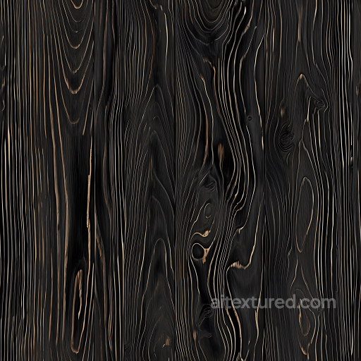 Black Burnt Wood PBR Texture with Distinctive Grained Planks seamless Wood PBR texture