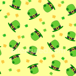 seamless Seamless 3D PBR Texture of Green St Patrick Hat and Shamrock Pattern texture 8k free download PBR