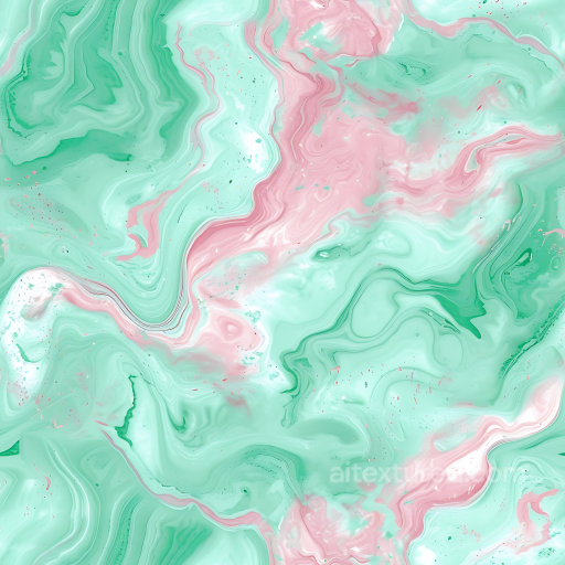 Pastel Pink and Mint Marble PBR Texture with Swirling Veins seamless Marble PBR texture
