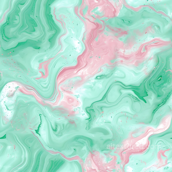 Pastel Pink and Mint Marble PBR Texture with Swirling Veins Marble texture preview