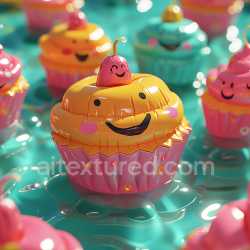 seamless Seamless 3D Inflated PBR Texture of Colorful Quilted Vinyl Cupcake Padding texture 8k free download PBR