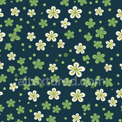 seamless Seamless 3D PBR Texture with Green and White Clover Floral Pattern on Dark Background texture 8k free download PBR
