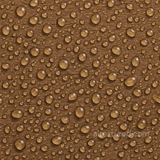 Rain Soaked Wood Surface With Droplets seamless Drops on the surface PBR texture