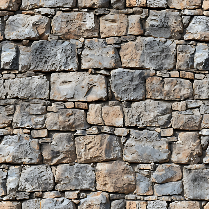 Weathered Stone Wall with Rough Surface and Natural Color Variation seamless PBR texture preview