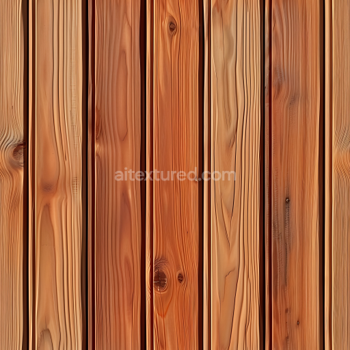 Seamless 3D Cedar Wood Planks PBR Texture with Natural Grain and Knots