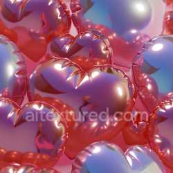 seamless Seamless 3D Inflated Heart-Shaped PBR Vinyl Texture in Red and Pink texture 8k free download PBR