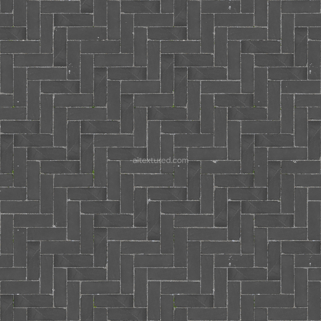 Seamless paving stones PBR texture in dark colors
