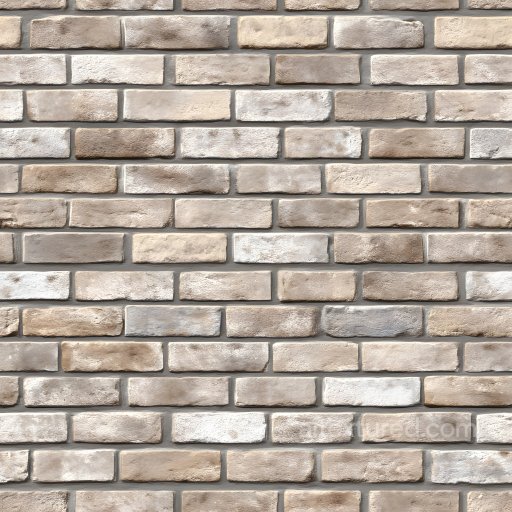 Textured Cracked Beige Brick Wall with Subtle Holes and Surface Damage seamless Brick PBR texture