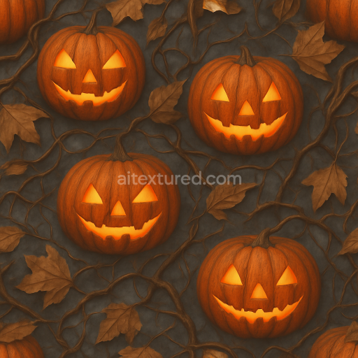 Seamless 3d texture pbr 8k pumpkin skin surface for Halloween decor