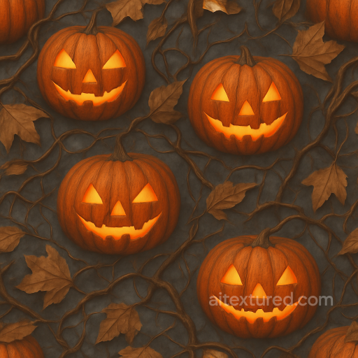 Pumpkin Skin Surface For Halloween Decor seamless Halloween PBR texture