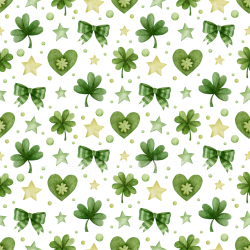 seamless Seamless 3D PBR Texture Featuring St Patrick Green Shamrocks & Stars Pattern texture 8k free download PBR
