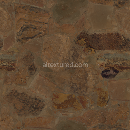 Slate Floor — Rustic Mosaic Stone Floor Rustic — PBR seamless 3D texture