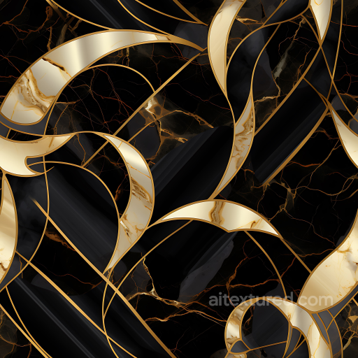 Black Marble and Gold Veined Polished Stone PBR Texture seamless Marble PBR texture
