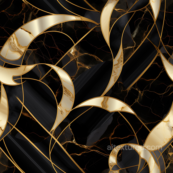 Black Marble and Gold Veined Polished Stone PBR Texture Marble texture preview