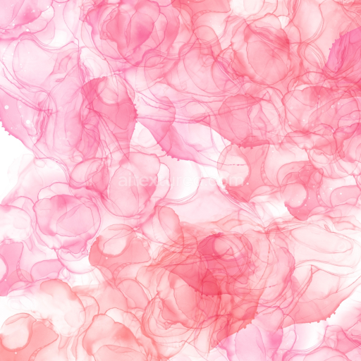 Seamless 3D PBR watercolor texture with soft pink and red translucent patterns