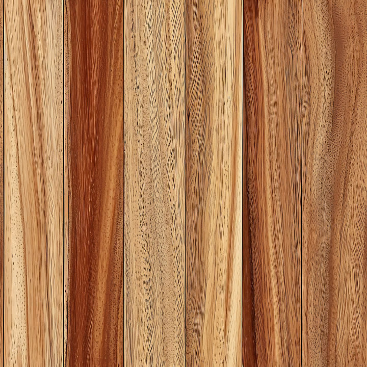 Natural Teak Wood Planks with Fine Grain seamless PBR texture preview
