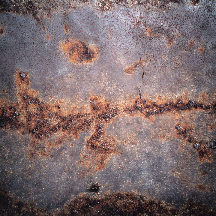 Rusty Metal Cracked and Corroded Surface in Orange and Brown Hues seamless PBR texture preview