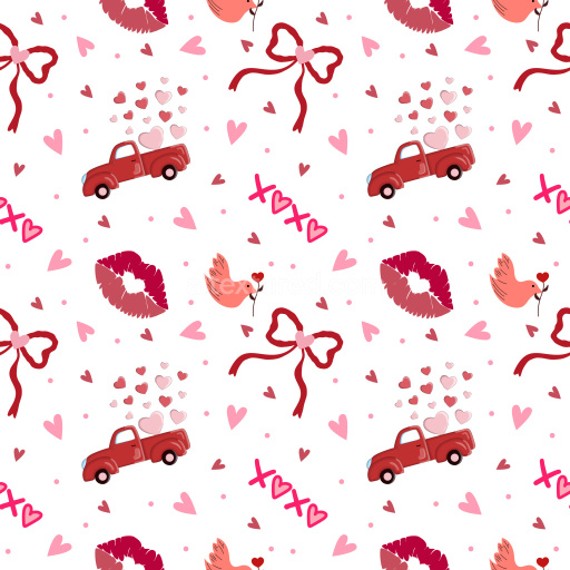 Pattern Bundle - Seamless 3D Valentine's Day Pattern PBR Texture with Love Icons and Playful Motifs texture preview