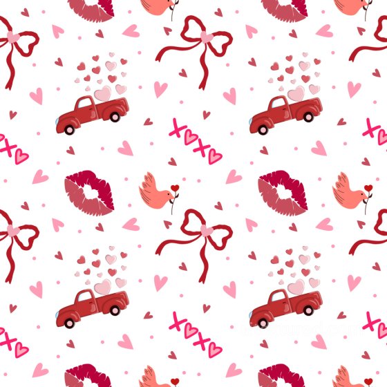 Valentine's Day Pattern PBR Texture with Love Icons and Playful Motifs Pattern Bundle texture preview