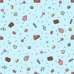 seamless Seamless 3D PBR Birthday Texture Featuring Colorful Cartoon Sweets texture 8k free download PBR