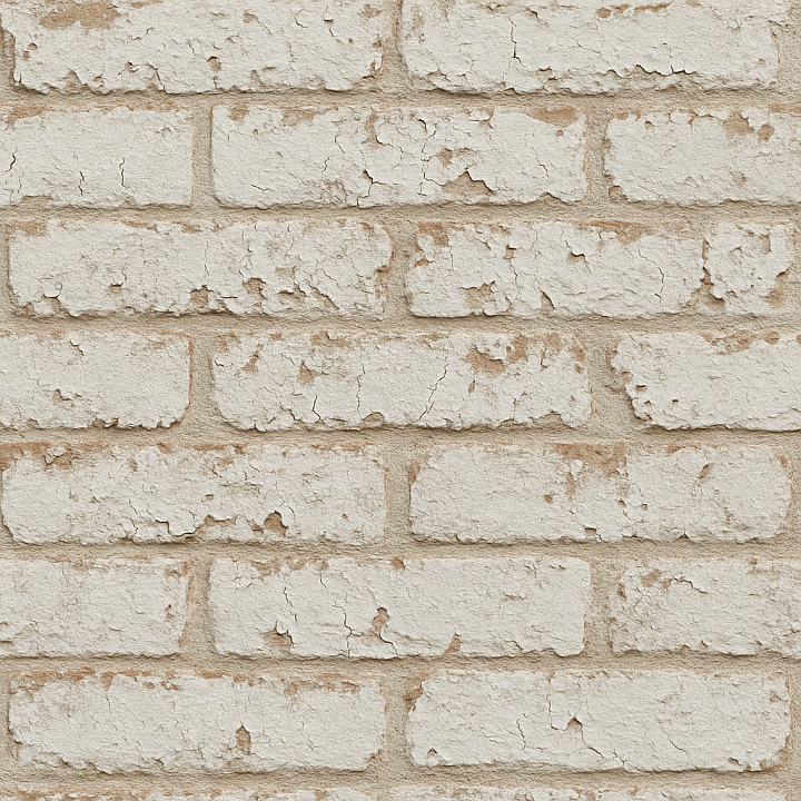 Painted Brick Surface With Weathered Effect seamless PBR texture preview