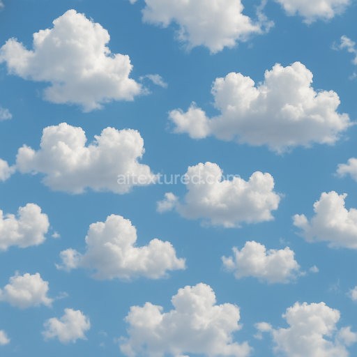 Seamless 3d texture pbr 8k puffy cumulus cottony cloud patches surface