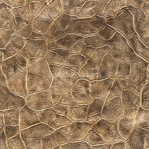 Seamless 3D PBR Texture of Cracked Vintage Brown Leather with Deep Wrinkles