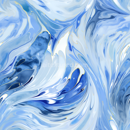 Seamless 3D Blue and Silver Marble PBR Texture with Flowing Veins