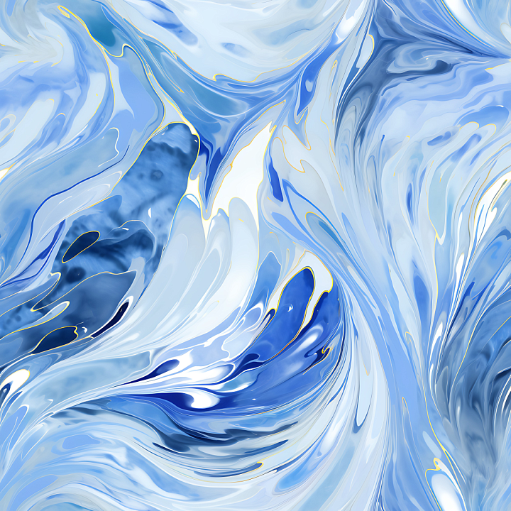 Blue and Silver Marble with Flowing Veins seamless PBR texture preview