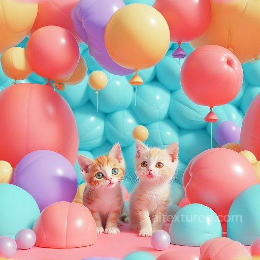 Inflated Balloon Surface PBR Texture in Soft Pastel Colors seamless Inflated PBR texture