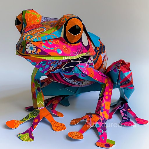 Animal - Seamless 3D PBR Texture of Bright Multicolor Stylized Frog Skin Pattern texture preview